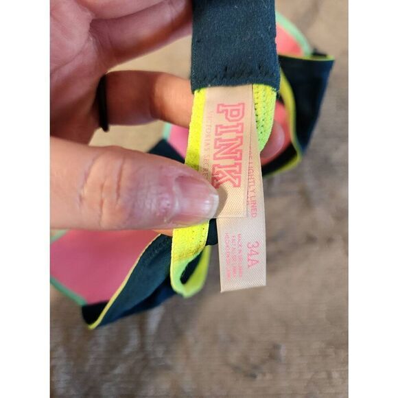 Victoria's Secret PINK Size 34A Wear Everywhere T-Shirt Lightly Lined Bra Aqua T - Picture 3 of 4